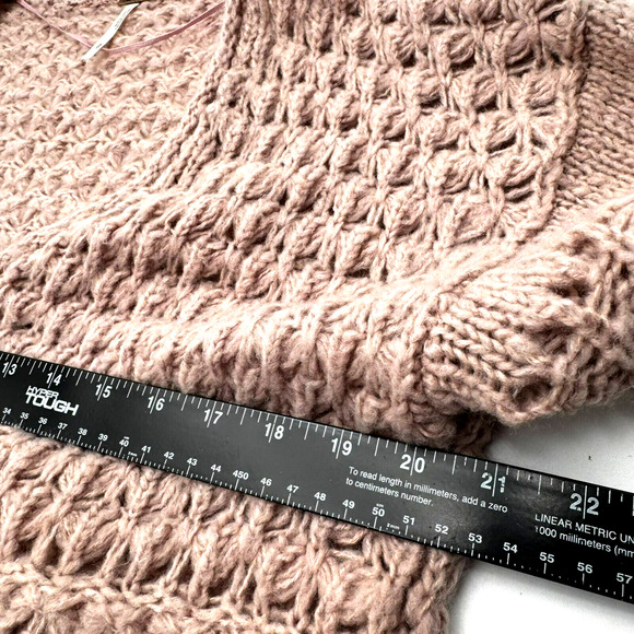 FREE PEOPLE Women's Small Crashing Waves Pullover Sweater Wool Dusty Rose‎ Mauve - Picture 6 of 8